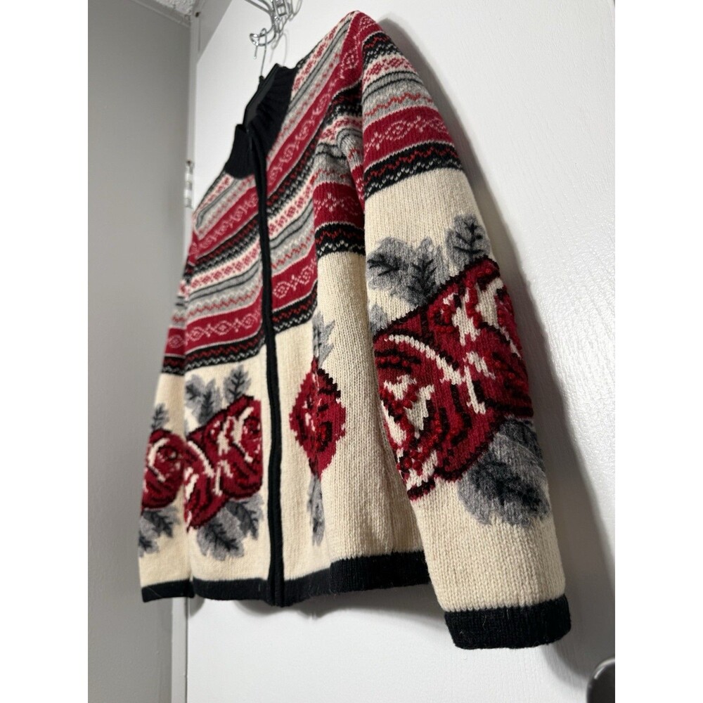 Vintage Talbots Italian Made Womens Full Zip Wool Knit Sweater/Cardigan Size L